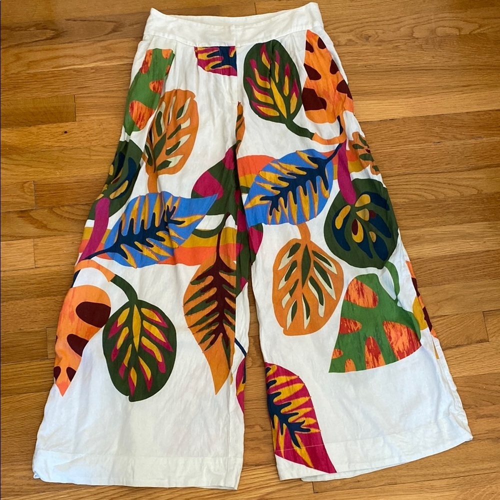 Farm Rio for Anthropologie Multicolor Floral Print Gaucho pant